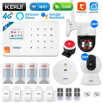 KERUI Gsm Аларма, 4G Централна аларма, приложение Smart Life, удобен за домашни любимци, Сензор за движение, детектор, комплект за дистанционно управление