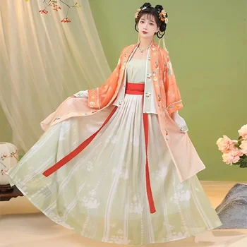Водни дамски рокли в китайския традиционен стил Hanfu, източен жилетка древна династия, костюм Чанбейзи дължина до талията