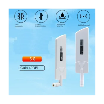 1БР 5G/3G/4G/GSM Полнодиапазонный Лепило-Молив Omni Smart Meter Wireless Модул Рутер С Коефициент на Усилване 40DBi Антена, Бяла SMA Plug