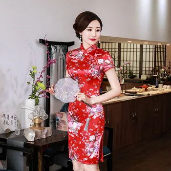 Ново лятно къса рокля Чонсам за дама, Облекло в китайски стил, Тънки Реколта рокли-Ципао, Къса пола, жените 2023 г.