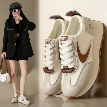 Дизайнерски смисъла на Корейската версия на татко shoes ins ретро 2023 универсални гофрети обувки с дебела подметка и ежедневни спортни обувки Forrest Gump дамски