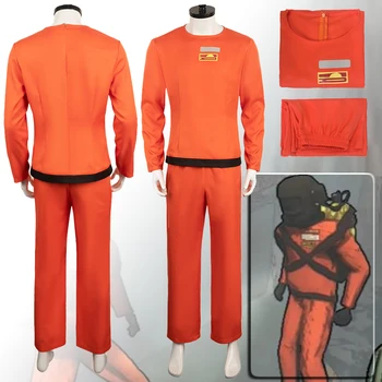Маскировочный костюм Game Lethal Company Игра герой Cosplay Фентъзи Защитни костюми Оранжеви потници Панталони Мъжки дрехи за парти в чест на Хелоуин