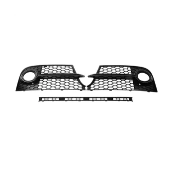 Черен гланц Ляв + Десен предна броня Рамка противотуманной фарове, Решетка, фарове за мъгла, фарове за Audi TTS 2011-2014