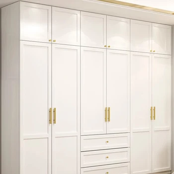 Безплатна доставка Прости шкафове Модерна закачалка за дрехи за съхранение в спалнята Бели шкафове За апартаменти на Висок Armario De Ropa Мебели за дома