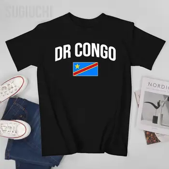Мъжка тениска С Флага на Демократична Република Конго, Тениски с кръгло деколте, Тениски За жени И момчета, от Памук Унисекс, се Прилагат Във всички сезони