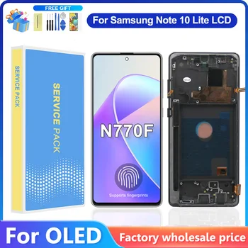 AMOLED С Рамка За Samsung Note 10 Lite LCD SM-N770F, N770F/DS Дисплей Със Сензорен Екран Дигитайзер В Събирането на Замяна