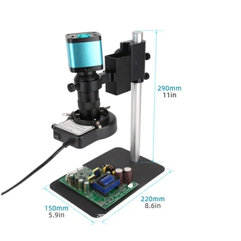 Промишлен видеомикроскоп мощност 1600 W 4 До за ремонт на мобилни телефони, камера с 130-кратно увеличение, дълги led светлини, използвани за получаване на цифрови изображения.