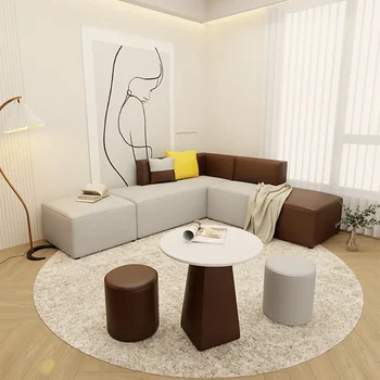 Луксозни дивани за всекидневна Модерен дизайнерски скандинавски мързелив комплект Секционни Хотелски Модулни дивани с облегалка за интериора Креативна мебели