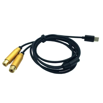 Двойна Rca конектор за свързване на Usb C до Type-C Сигнальному видео-Av-аудиокабелю с жак подводящего кабел