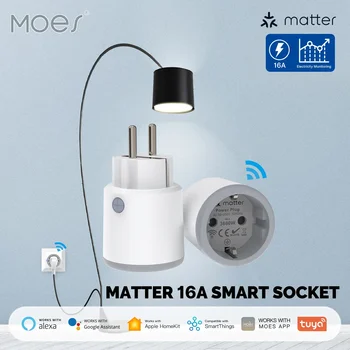 MOES Smart Plug Има значение Изход Wi-Fi 16A Smart Таймер Конектор на Монитора Подкрепа на HRISTO Apple Homekit Работа С Google Home Алекса