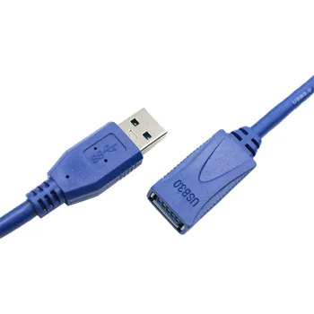 USB Мъж до жена USB Мъж До Жена Кабел Меден 0,3 м /1 м / 1.5 м /3 м/5 м USB 3.0 Кабел за Трансфер на данни USB Синя Усъвършенствана Линия за Компютър