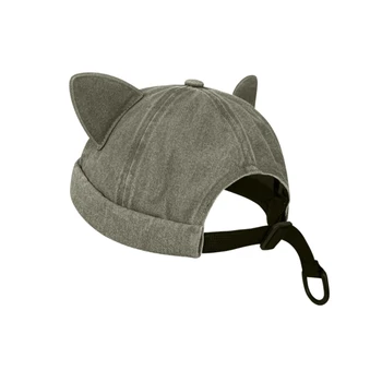 Сладка шапчица-бини с кошачьими уши, обикновена шапка-бини, със защита от ултравиолетови лъчи за възрастни и тийнейджъри, слънчеви шапки от полиестер без полета
