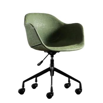 Компютърни столове от скандинавски кожа за офис, стол за конференция, офис мебели, модерен минималистичен лифт за почивка, въртящо се кресло