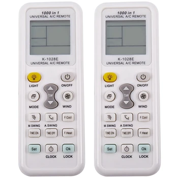2X Универсален Безжичен K-1028E 1000 В 1 Цифров LCD Дистанционно Управление Променлив Ток За Климатика