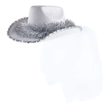 Дамски фетровая шапка с широка периферия в ретро стил с черна панделка и акцент от пера, модерен аксесоар за партита и