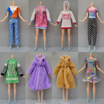 1 комплект модни дрехи за кукли 1/6, ежедневна пола, жилетка, Риза, Панталон, рокля, аксесоари за куклата къща, дрехи