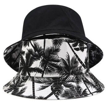 Двустранен панама за мъже и жени в стил хип-хоп, една шапка рибар, лятна плоска шапка за възрастни