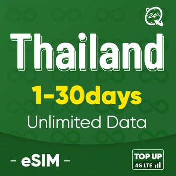 Тайланд Щастлива предплатена SIM-карта за 1-30Дней 30 GB мобилен пренос на данни със скоростта на 4G/ 5G Работи на устройства с iOS и Android Туристическа SIM карта