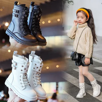 2023 Есенно-зимна кожена детски обувки, Обувки за момчета и момичета; Модерни меки детски полусапожки; Удобни мини детски обувки;
