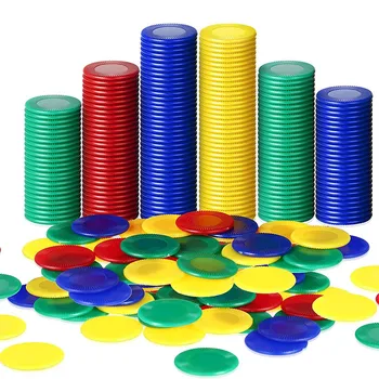 400 броя пластмасови чипове за покер, игрални чипа, 4 цвята броим картите за преброяване на чиповете за игра на бинго, 4