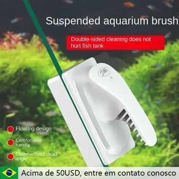Магнитна четка SUNSUN за аквариум, инструменти за определяне на стъкло, двустранен четка за избърсване, изсмукване, отстраняване на водорасли стъргалка