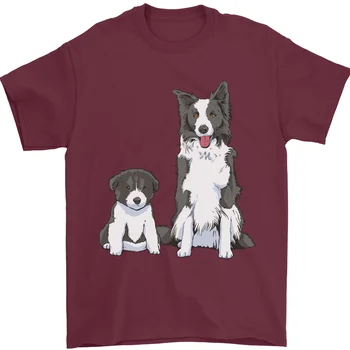Мъжка тениска с Collie и кученце от 100% памук