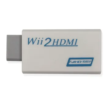 Бял Адаптер wiiitohdmi Wii2HDMI Конвертор Full HD 1080P Изход + 3,5 мм Аудиокомпенсатор Безплатна Доставка