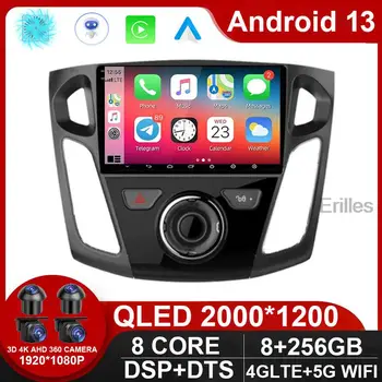 Радиото в автомобила Carplay Android 13, мултимедиен плейър за Ford Focus 3, 2011 - 2019, Стереонавигация Android БЕЗ 2din DVD