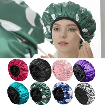 Множество шапка за душ, 3-слойна регулируеми шапки за баня, водоустойчив шапчица за коса с гумени ленти, шапка за душ за жени, принадлежности за плуване