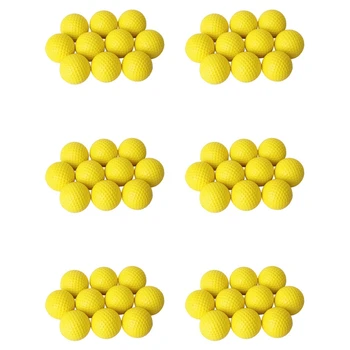 Ново-60 бр. жълт мека еластична топка за голф от полиуретан за тренировки на закрито