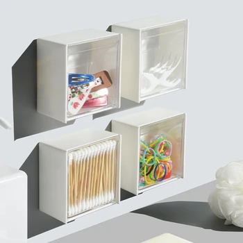 Монтиране на пластмасова кутия за съхранение, Прозрачна флип-надолу капачката, Органайзер за дребни неща за домашната кухня, баня, контейнер-мида за сапун