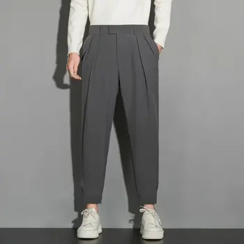 Плюс размера на Годишната бизнес официалната облекло, панталони с еластичен ластик на талията, мъжки дрехи 2024, плътно прилепнали панталони пълна дължина, F247