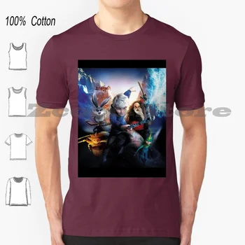 Тениска Rise Of The Guardians от 100% памук, Висококачествена и Удобна Тениска Frost Frost Snow Rise Of The Guardians Rise Of The Guardians