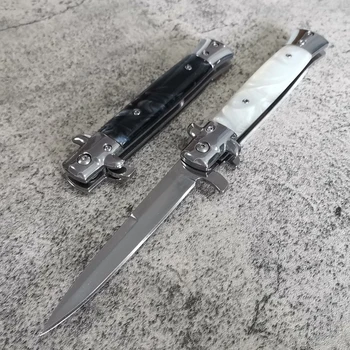 Висококачествен уличен нож сгъваем нож 440C С акрилни дървена дръжка джобен нож за къмпинг ловни ножове за оцеляване EDC tool