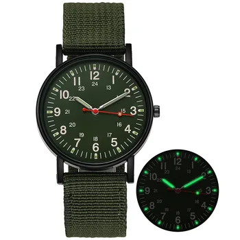 Reloj Hombre 2023 Гореща Разпродажба Модни Зелени Холщовые Часовници Мъжки Спортен Часовник Кварцов Часовник-Евтина Цена-Добрите Подаръци Reloj Hombre