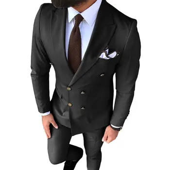 Европейски и американски бутик за мъжки дрехи (костюм + западните панталони), елегантен монтиране костюм за външната търговия, бизнес тънък комплект от две части