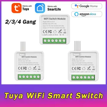 Sasha Wifi / eWeLink 16A Mini Smart Switch 2/3/4 Група Поддържа двустранно Управление със Smart Life Алекса Google Home Alice Smart Life