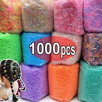190-1000шт, Многоцветни Малки еднократна дъвка за момичета, гумена лента за връзване на опашки, гумени ленти за коса, Модни Аксесоари за коса