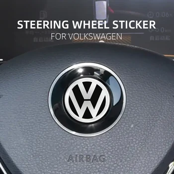 Стикер за интериора на колата, Централна емблема на волана, стикер за Фолксваген VW GOLF, Polo Tiguan TOUAREG TOURAN Decoration