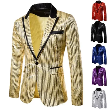 Брандираната мъжки дрехи 2023 година, новият мъжки яке-сако с пайети, модел палто от еврокода, всекидневни най-красивите мъжки бизнес якета