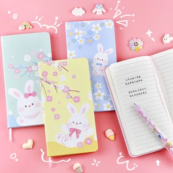Мини Преносим бележник Kawaii Rabbit Малък бележник за дневни бележки на Училищните канцеларски материали Удобен за носене Сладък