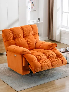 Първокласен функционален разтегателен капсула space capsule, единична текстилен диван с моторизирани за откидывания и сън, масаж, люлеещ се стол за спални