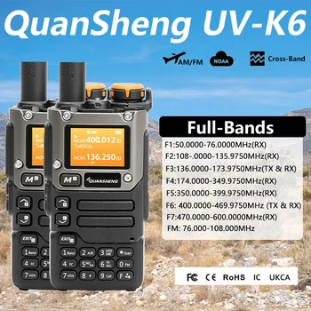 Quansheng UV-K6 Преносима радиостанция 5 W Air Band Radio Tyep C Зареждане VHF UHF DTMF FM Кодиращо NOAA Безжична Честота на Двустранно CB Радио
