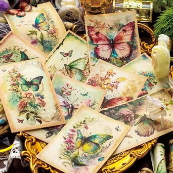 30 бр Реколта серия с ефект на пеперудата Материал Хартиен боклук, списание, албум за изрезки, Ръководство за декорация със собствените си ръце, Естетически колаж за бродерия