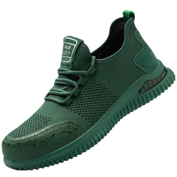 Стилна защитни обувки Мъжки работна обувки със стоманени пръсти, неразрушаемые защитни обувки, работни обувки, устойчиви на пробиване Работни обувки