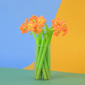 6 Бр. Гел химикалка Сладък Kawaii Lytwtw's Sunflower hotel Sun Flower, Офис ученически пособия, канцеларски материали, Креативни, красиви, Сладки, Меки