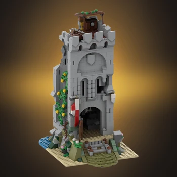 MOC Изоставена кула, Модел на сградата, Тухли, Средновековен замък, Модулен блок за замъка, Детски играчки, Подарък за рожден Ден