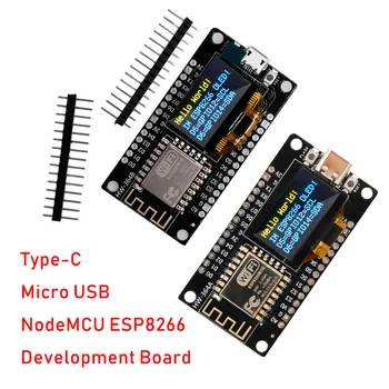 Такса развитие NodeMCU ESP8266 с 0,96-инчов OLED-дисплей CH340G WiFi Модул Type-C Micro USB за Arduino/Micropython