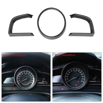 за Mazda 3 Axela 2014-2018, Вътрешна украса на арматурното табло е от въглеродни влакна, рамка за инструменти, тампон
