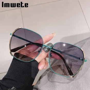 Imwete Метални мулти фасетиран слънчеви очила Дамски очила с неправилна цветове Луксозна марка Дизайнерски дамски слънчеви очила с защита от uv UV